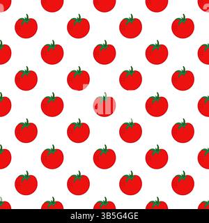 Pattern for textile or kitchen in hand draw style. Tomato. Seamless vegetable pattern. Print Stock Vector