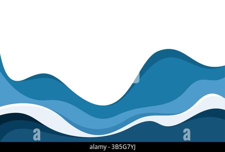 Blue Wave Ocean Abstract Background Stock Vector