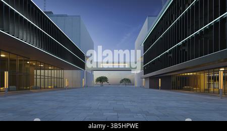 Empty floor with odern shoplot. 3d rendering Stock Photo