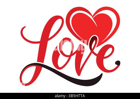 A letter with the word love written vector illustration Stock Vector