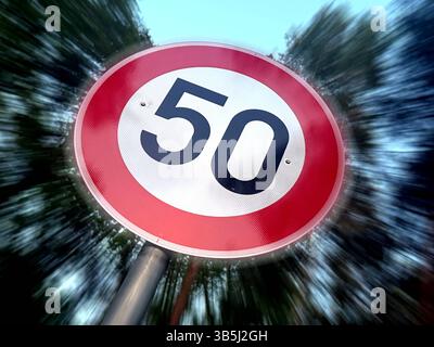 Verkehrsschild 50 km/h Geschwindigkeit Verkehrsregel *** Traffic sign ...