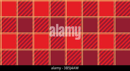 Classic red checkered seamless pattern. Traditional Christmas background. Plaid print for textile, blanket, tablecloth, wrapping paper. Vector graphic Stock Vector
