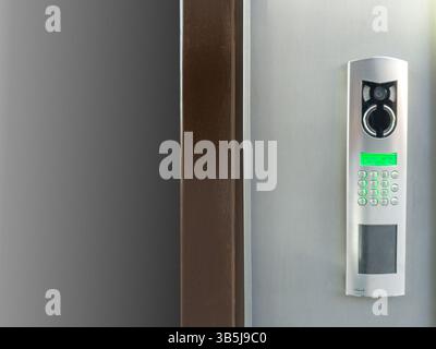 Modern intercom system with numeric keypad Stock Photo