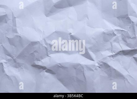 White crumpled paper texture background showing wrinkles and creases Stock Photo