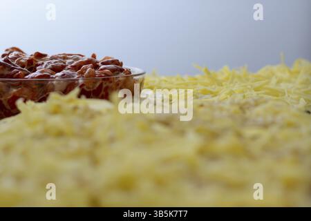 Close up of salt cake with yellow cheese for easter dinner Stock Photo