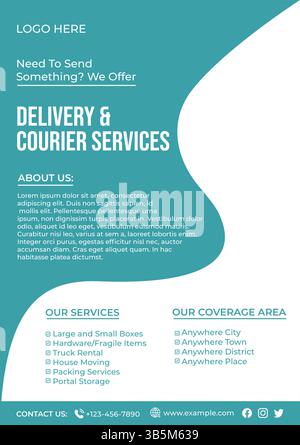 Delivery Services Flyer Design Template Stock Vector