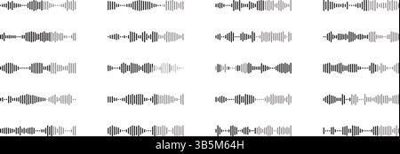 Sound wave design elements. Waveform pattern for music player, podcasts, mobile voice message, streaming Stock Vector