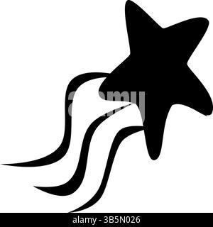 Shooting Star Black Silhouette Vector | Celestial Meteor Graphic Stock Vector