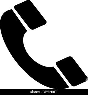 Black Phone Silhouette Vector | Communication Icon Design Stock Vector