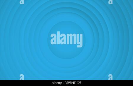 Abstract circle layers texture on blue background with shadow Stock Vector
