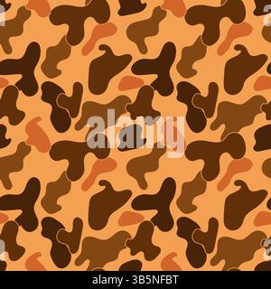 Orange military camouflage vector seamless pattern Stock Vector