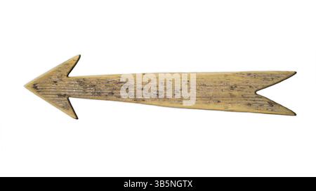 Wooden Arrow Sign Isolated On White Background Stock Photo - Alamy