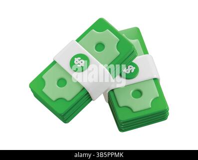 money bundles icon 3d render concept of Business and finance cash bundle icon vector illustration Stock Vector