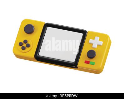 Handheld game console 3d render concept of Video game console, portable Game console icon vector illustration Stock Vector