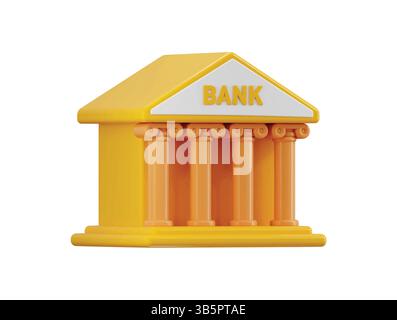 Bank icon 3d render concept of bank deposit and withdrawal, transactions money service, banking financial icon vector illustration Stock Vector