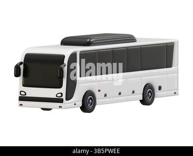 Bus vehicle icon 3d render concept of public bus transport vehicle icon vector illustration Stock Vector