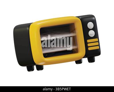 Microwave oven icon 3d render concept of electric kitchen appliances icon vector illustration Stock Vector