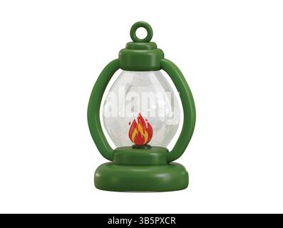 Camping lantern icon 3d render concept of Equipment for Camp, Home, Hiking or adventure icon vector illustration Stock Vector