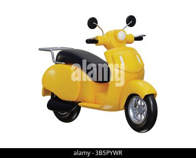 Scooter icon 3d render concept of bike ride, transport vehicles icon vector illustration Stock Vector