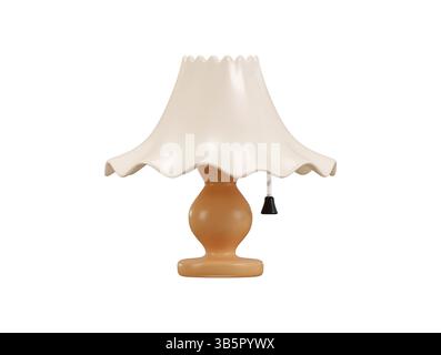 Table light lamp icon 3d render concept of floor lamp, 3d lampshade, home table lamp, interior design vector illustration Stock Vector