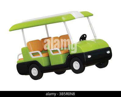 Golf cart icon 3d render concept of Sport and Game assets icon vector illustration Stock Vector