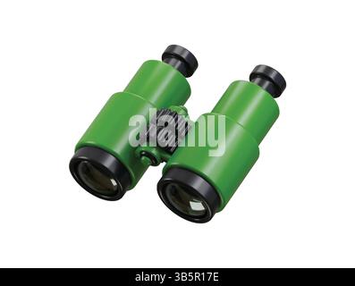 Binocular icon 3d render concept of Travel and camping adventure icon vector illustration Stock Vector