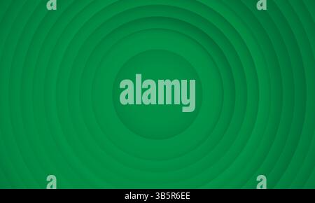Abstract circle layers texture on green background with shadow Stock Vector
