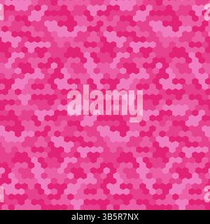 Pink seamless hexagonal vector pattern Stock Vector