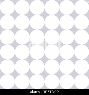 Seamless geometric vector pattern, simple white circles on soft gray background Stock Vector