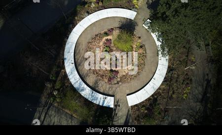 The Glade of Light Memorial Garden, Manchester, England, UK. Commemorates the 22 victims of the Manchester Arena terrorist bombing May 2017 Stock Photo