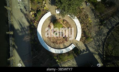 The Glade of Light Memorial Garden, Manchester, England, UK. Commemorates the 22 victims of the Manchester Arena terrorist bombing May 2017 Stock Photo