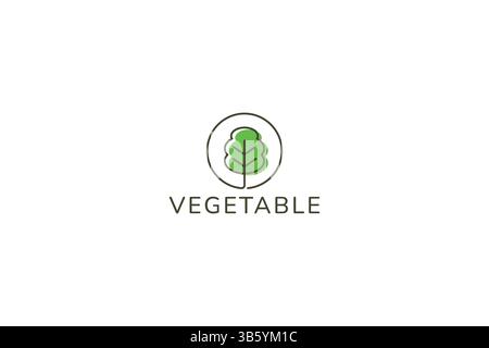 Vegetable Label Simple Concept Logo Template Business Restaurant Agriculture Garden Food Vegan Stock Vector
