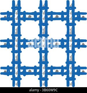 Rebar icon. Wire mesh construction. Wooden cross bars isolated on white ...