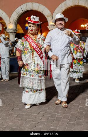 Merida, Mexico - 01-27-2025: Damcers at the January festival in Merida ...