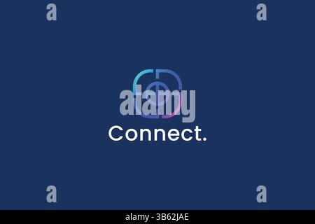 Connect Business Data Network Communication Mobile App Logo Stock Vector