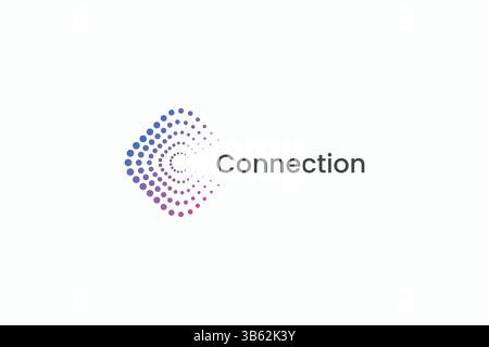 Brand New Halftone Connection Network Business Company Logo Stock Vector