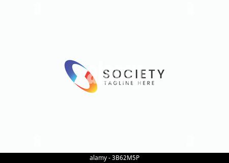 Society Community Logo Letter S Abstract on Ellipse Shape Business Finance Stock Vector