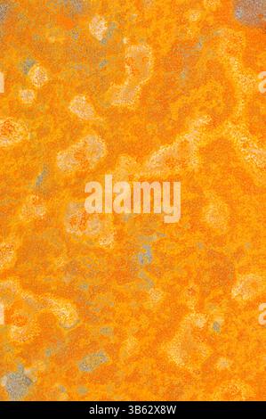 Light rust covered metal sheet corrosion pattern background texture Stock Photo