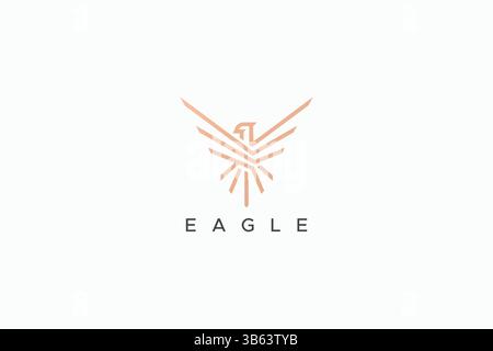 Falcon Hawk Eagle Logo Gold Luxury Concept Sign Symbol Emblem Badge Air Force Military Business Company Brand Identity Stock Vector