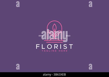 Tulip Flower Abstract Minimalist Logo for Business Florist Beauty Fashion Stock Vector