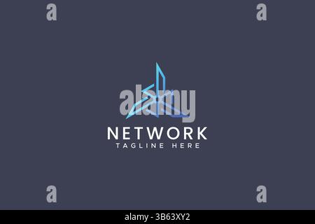 Central Network Business Global Communication Developer Building Connection Logo Stock Vector