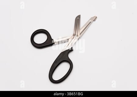 Trauma scissors are an indispensable attribute of medical equipment. Stock Photo