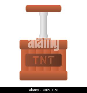 TNT Detonator Dangerous Weapon Vector. Explosive Detonator. Detonator Handle for Dynamite. Stock Vector