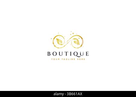 Infinity Leaf Natural Concept Symbol Business Feminine Beauty and Fashion Logo Stock Vector
