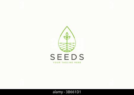 Seed Plant Greenery Nature Agriculture Botanic Business Environment Care Logo Stock Vector