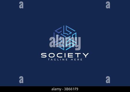 Hexagon Abstract Geometric Symbol Logo for Business Developer App and Technology Stock Vector