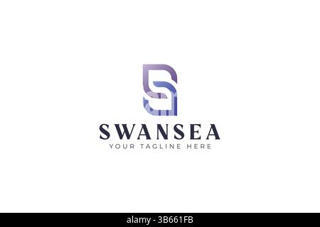 Letter S Abstract Symbol Square Looping Shape for Business Finance and Banking Logo Stock Vector