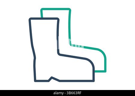 Boot icon. line icon style. icon related farm boot. agriculture elements vector illustration Stock Vector