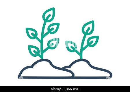 Sprout icon. line icon style. icon new growth and the cycle of life. agriculture elements vector illustration Stock Vector