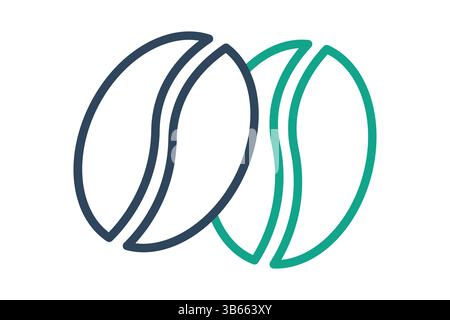 Coffee bean icon. line icon style. icon related to coffee cultivation. agriculture elements vector illustration Stock Vector